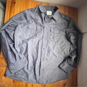 PD&C gray button down shirt size large